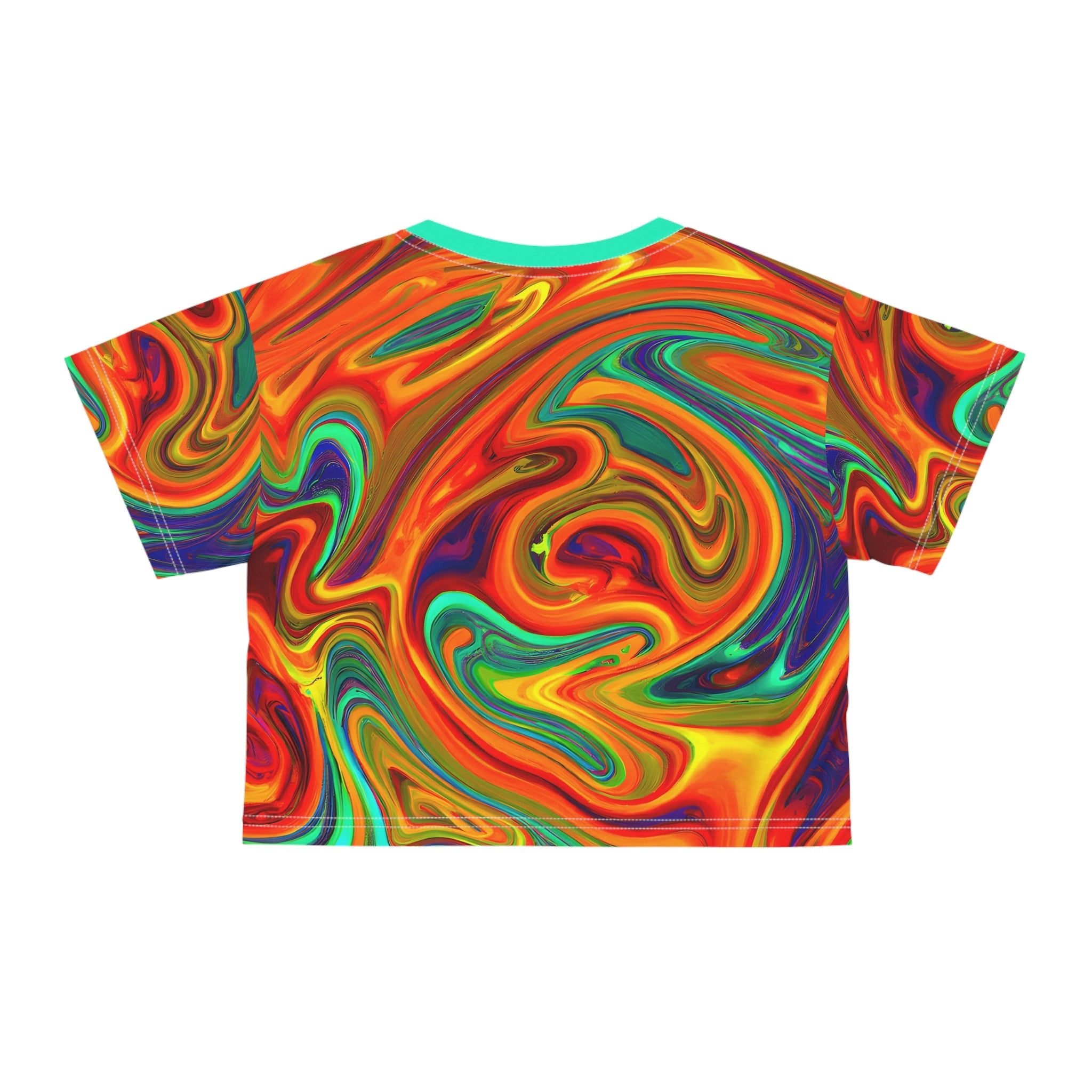 Crop Top Tees - Women's Trippy Orange Bliss Crop Top Tee - Acid Daddy