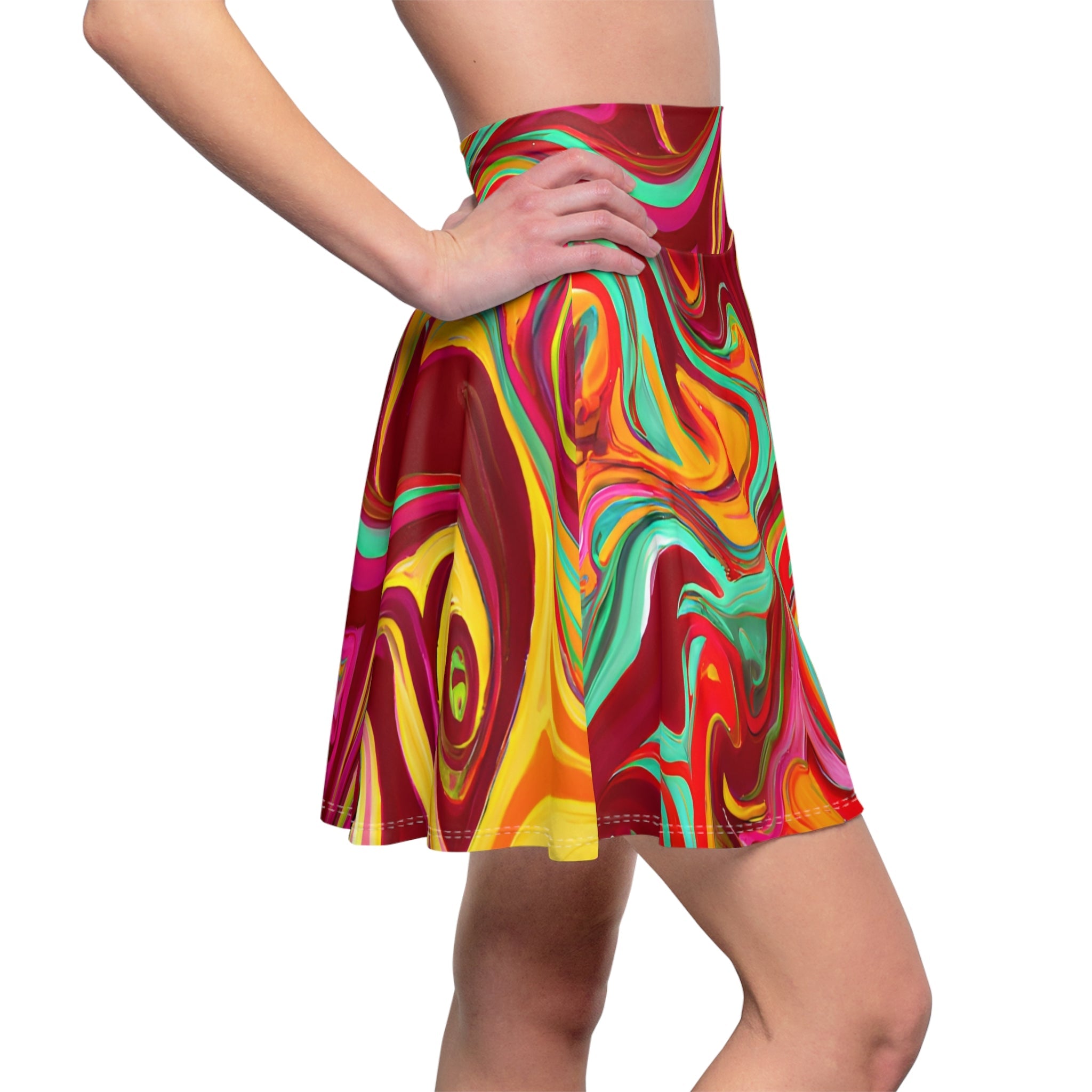 All Over Prints - Women's Tropical Hawaiian Breezy Skater Skirt - Acid Daddy