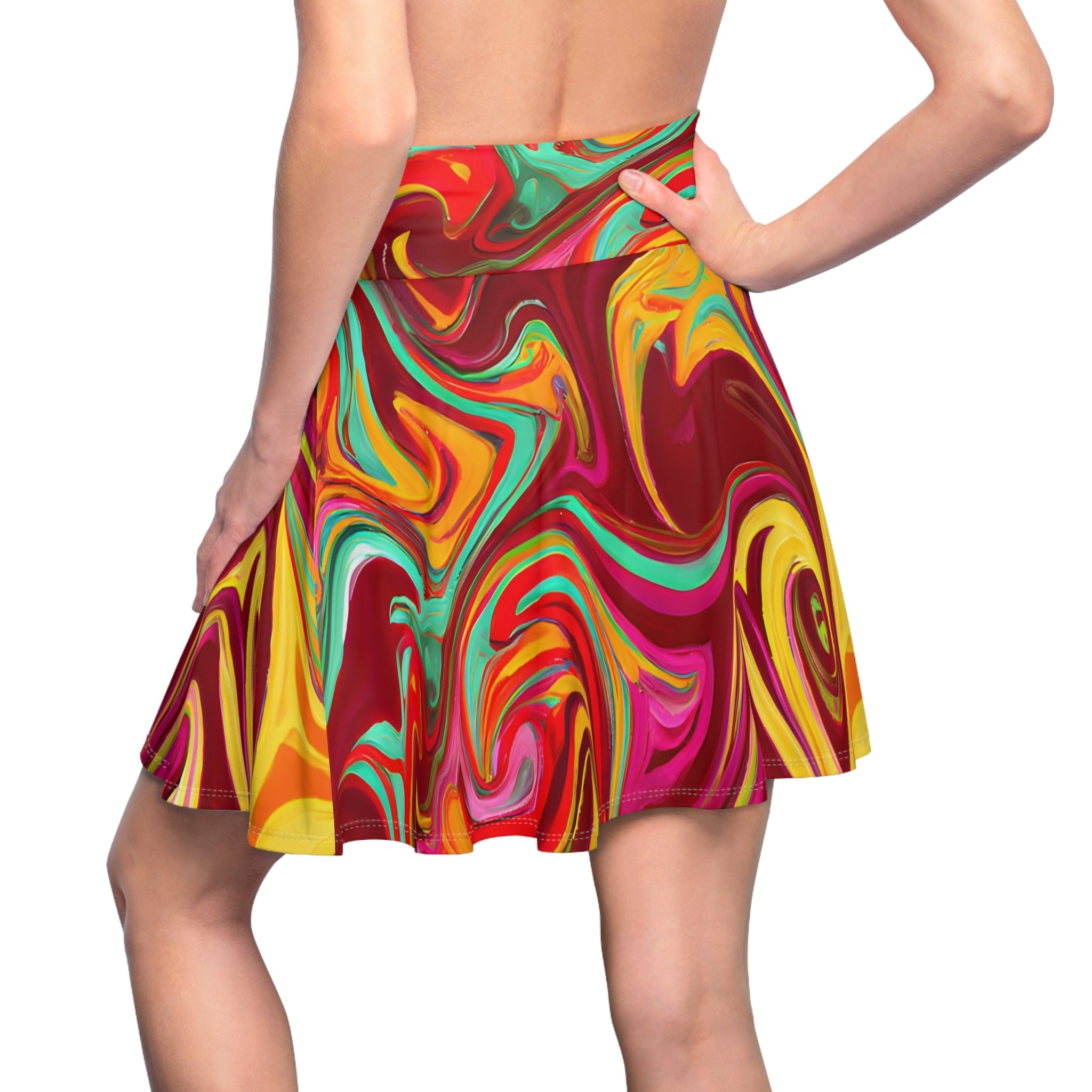 All Over Prints - Women's Tropical Hawaiian Breezy Skater Skirt - Acid Daddy