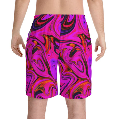 Beach Shorts - Men's Neon Pink Beach Shorts - Acid Daddy