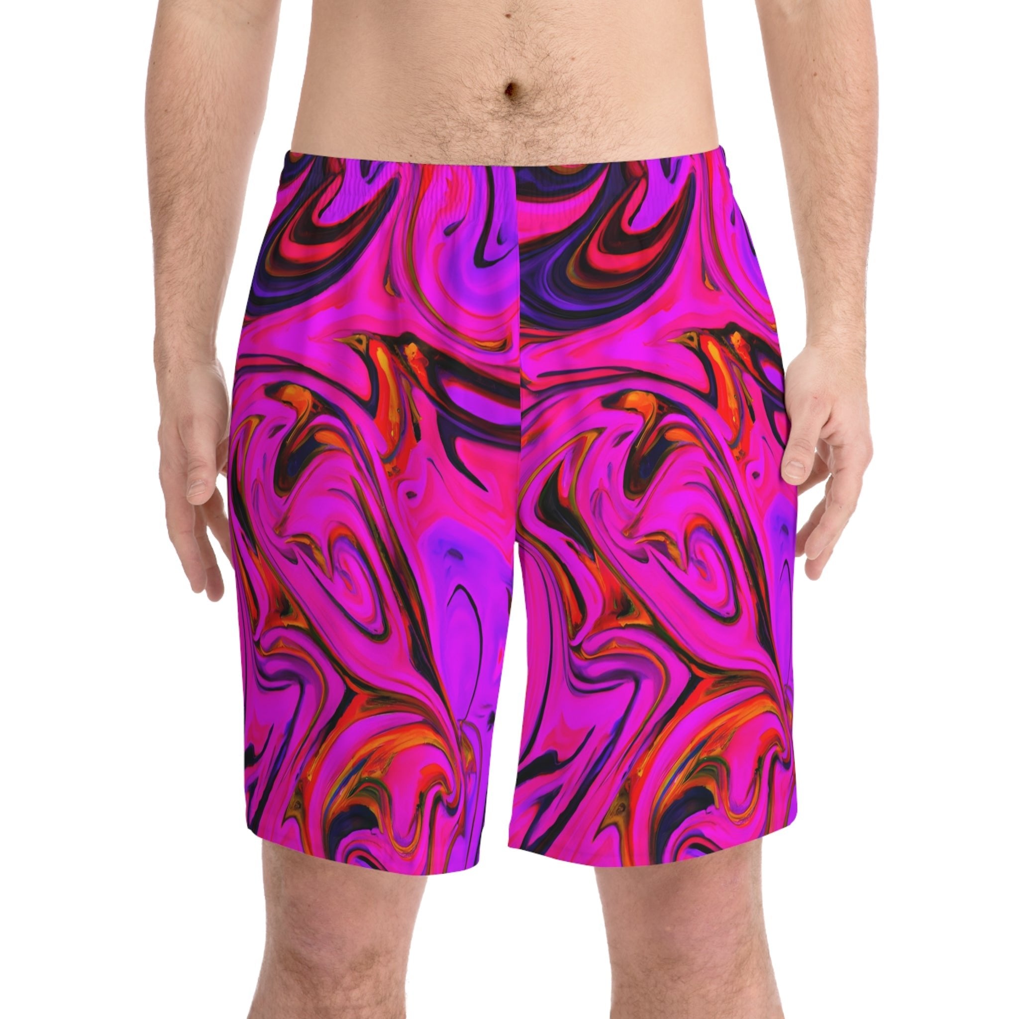 Beach Shorts - Men's Neon Pink Beach Shorts - Acid Daddy