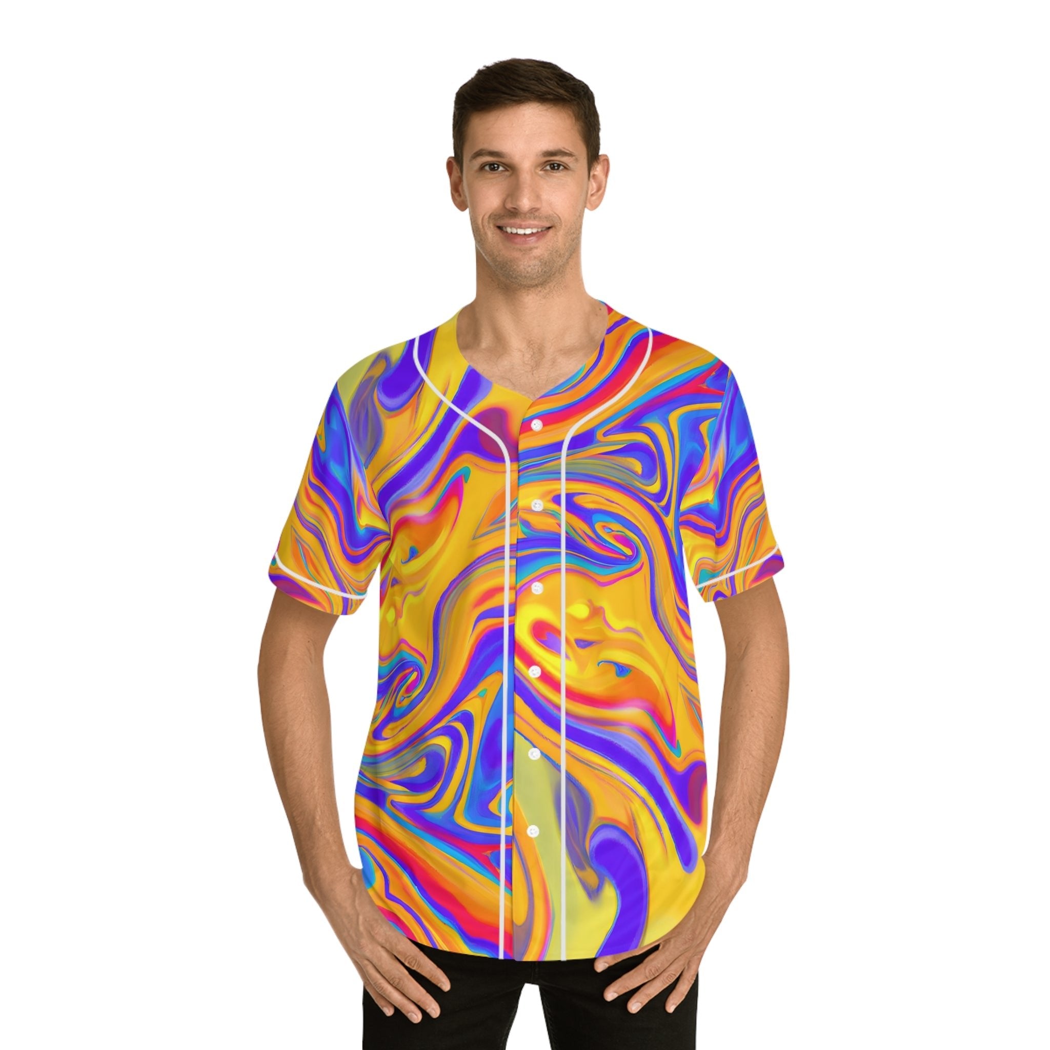 Hawaiian Shirts - Men's Chroma Baseball Jersey - Acid Daddy