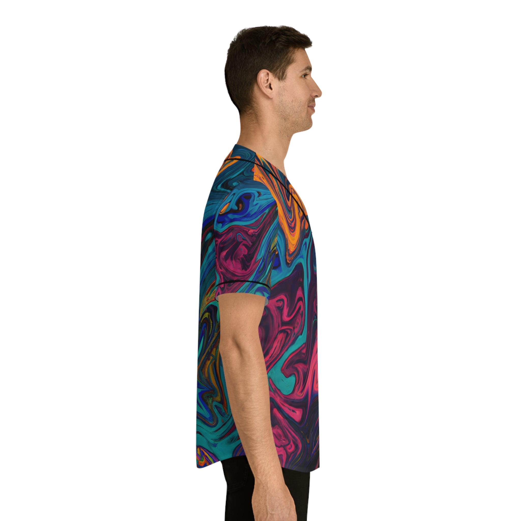 Hawaiian Shirts - Men's Distorted Baseball Jersey - Acid Daddy