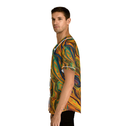 All Over Prints - Men's Golden Swirls Baseball Jersey - Acid Daddy