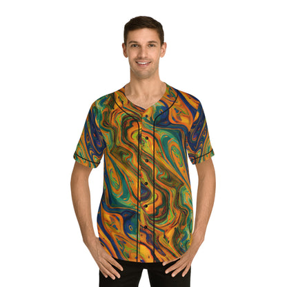 All Over Prints - Men's Golden Swirls Baseball Jersey - Acid Daddy