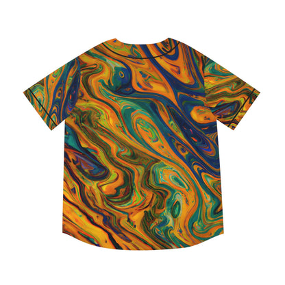 All Over Prints - Men's Golden Swirls Baseball Jersey - Acid Daddy