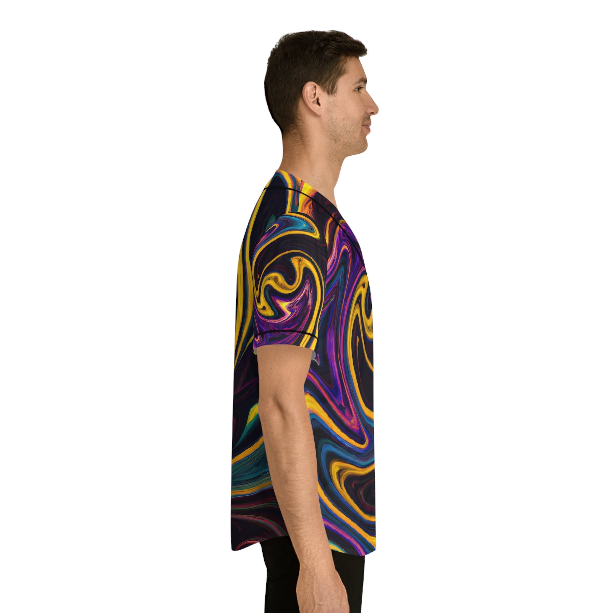 Hawaiian Shirts - Men's Hypnotic Baseball Jersey - Acid Daddy