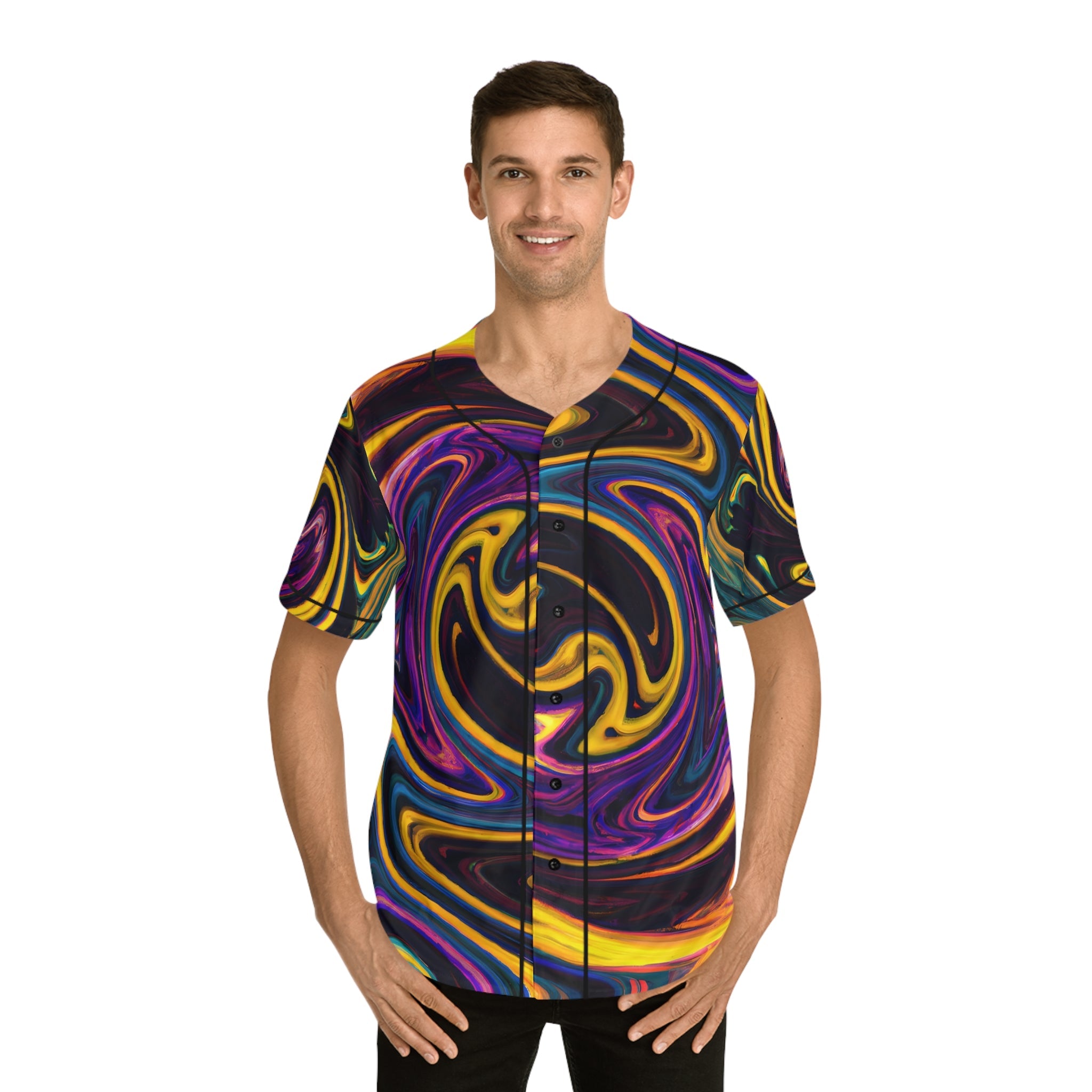 Hawaiian Shirts - Men's Hypnotic Baseball Jersey - Acid Daddy