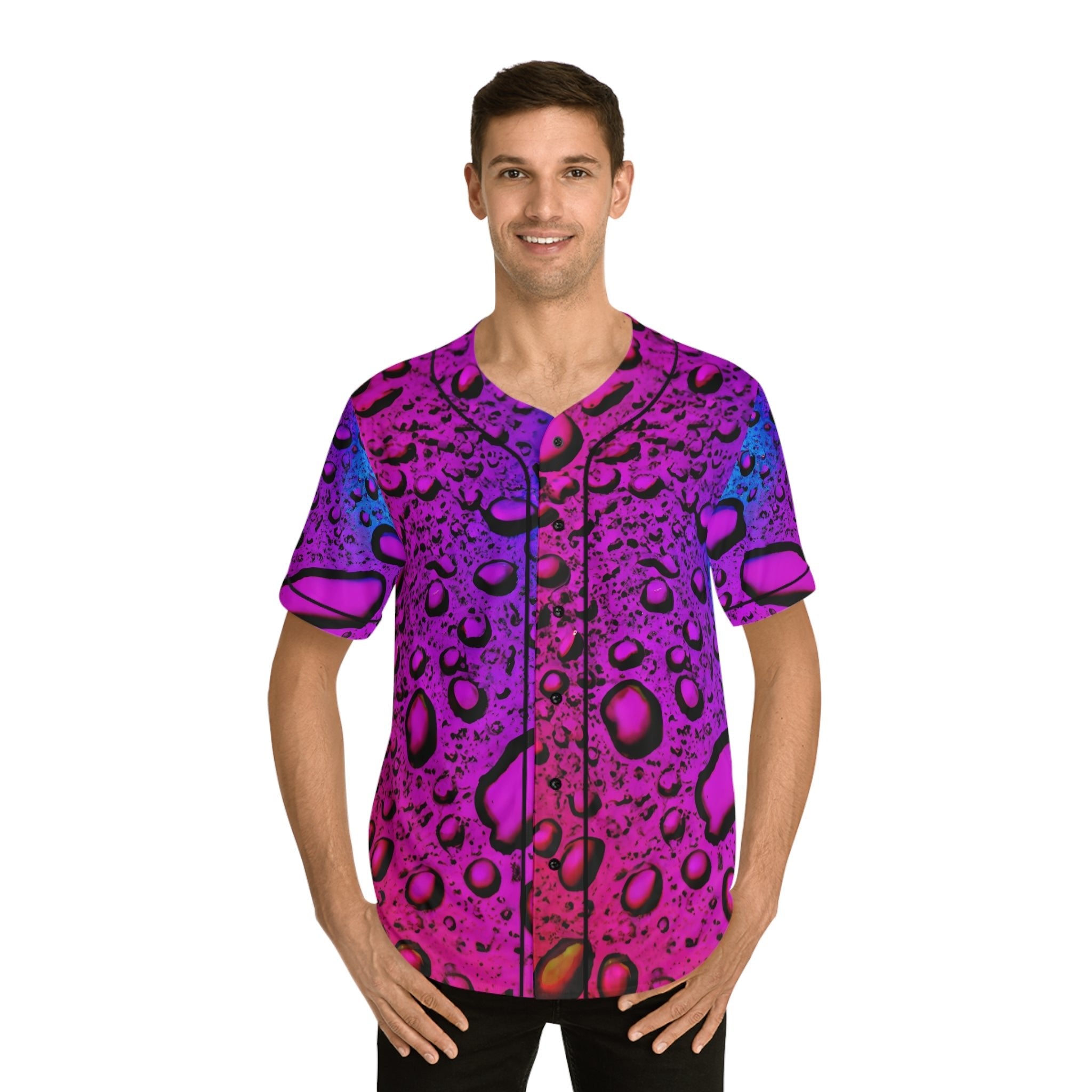 Hawaiian Shirts - Men's Raindrop Baseball Jersey - Acid Daddy