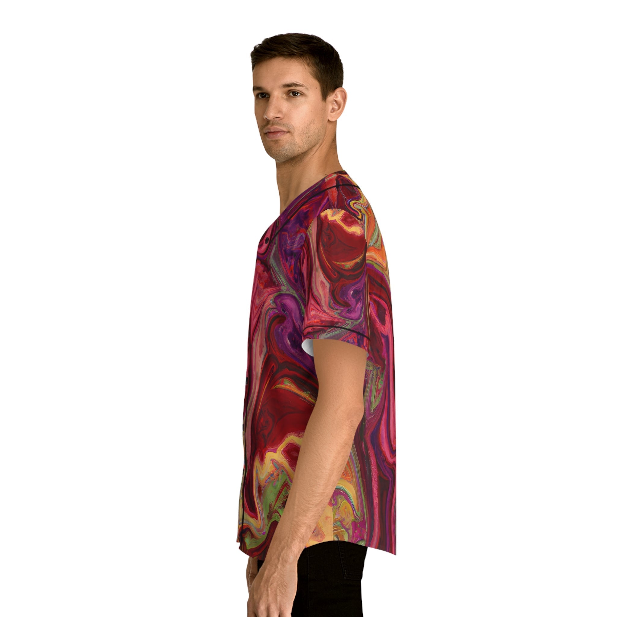 Hawaiian Shirts - Men's Surrealist Baseball Jersey - Acid Daddy