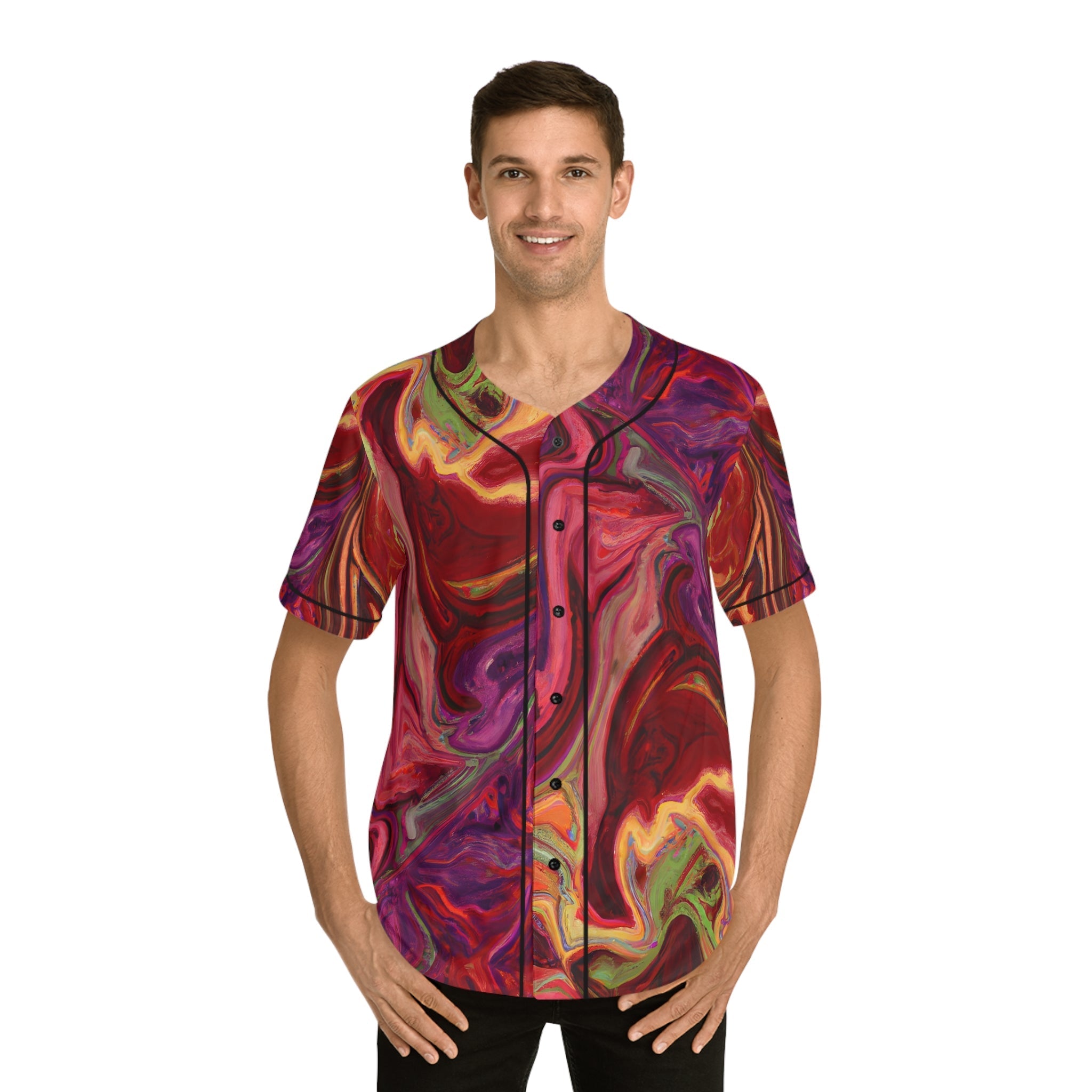 Hawaiian Shirts - Men's Surrealist Baseball Jersey - Acid Daddy