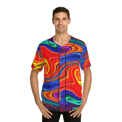 Hawaiian Shirts - Men's Swirling Baseball Jersey - Acid Daddy