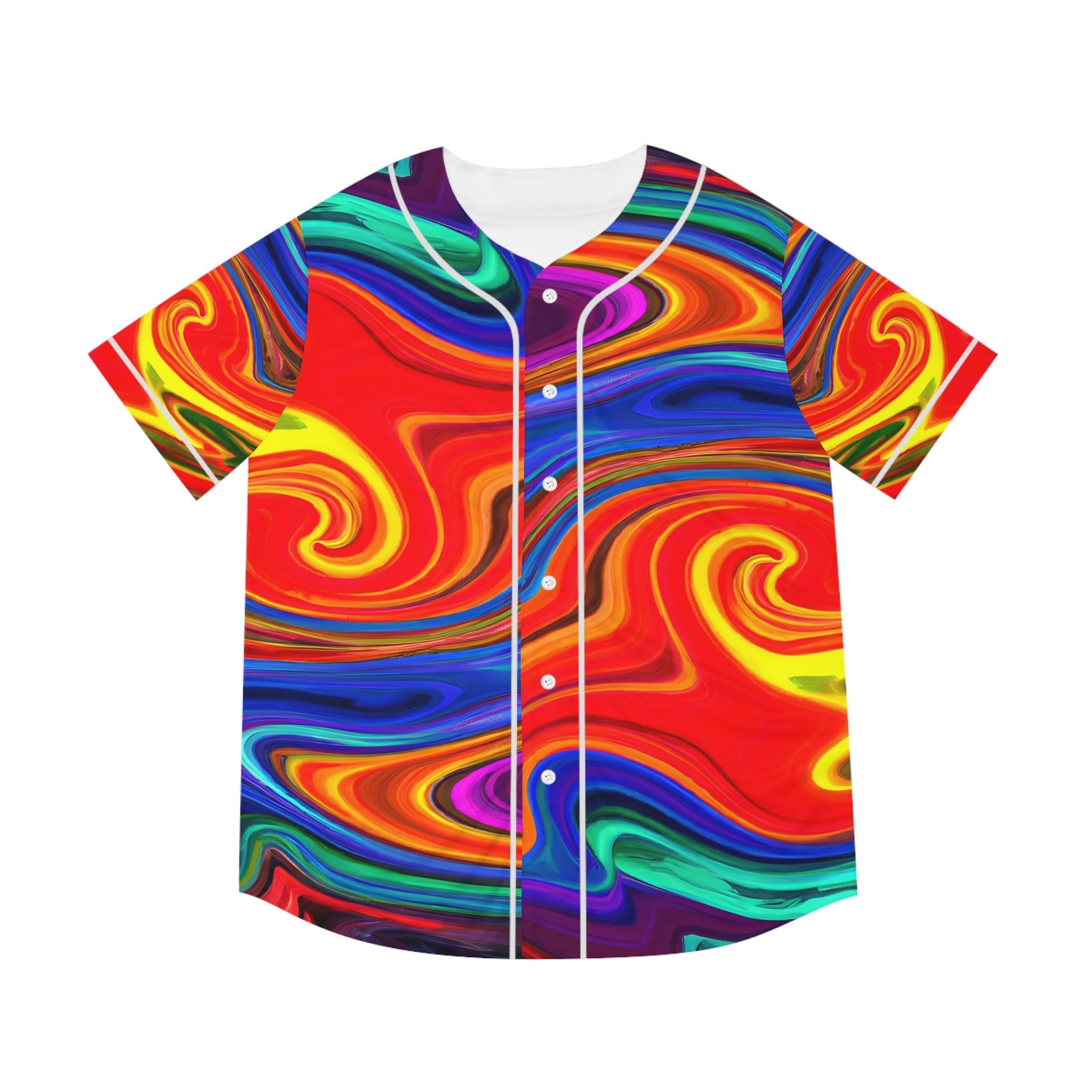 Hawaiian Shirts - Men's Swirling Baseball Jersey - Acid Daddy