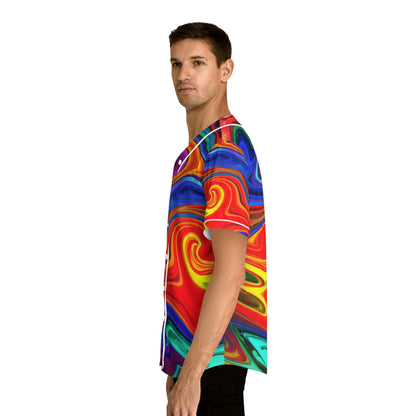 Hawaiian Shirts - Men's Swirling Baseball Jersey - Acid Daddy