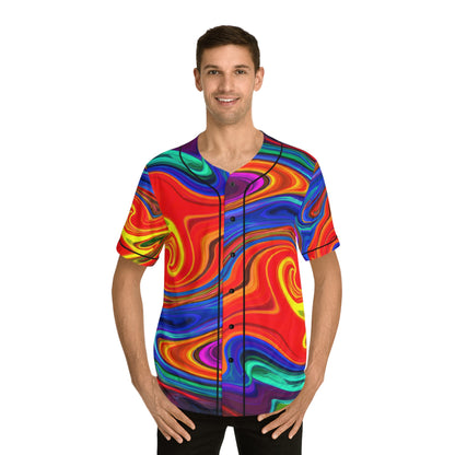 Hawaiian Shirts - Men's Swirling Baseball Jersey - Acid Daddy