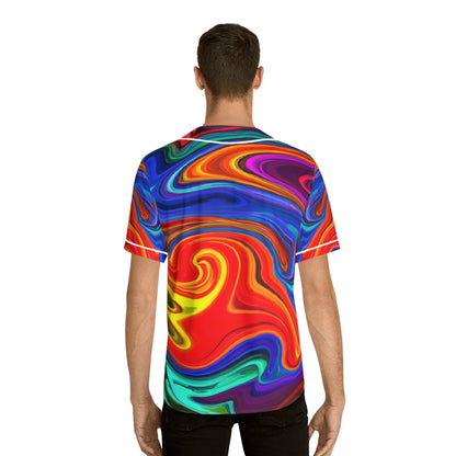 Hawaiian Shirts - Men's Swirling Baseball Jersey - Acid Daddy