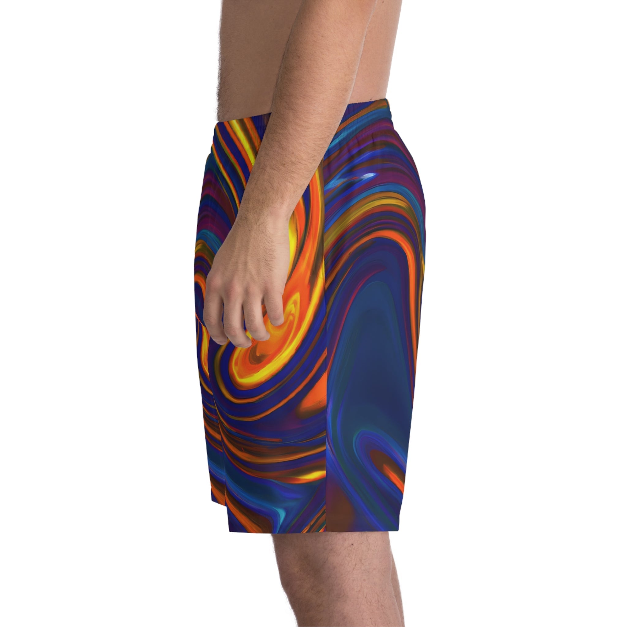 Beach Shorts - Men's Swirling Beach Shorts - Acid Daddy