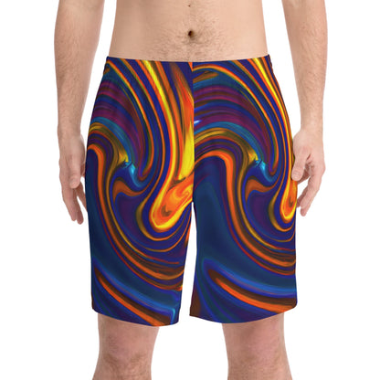 Beach Shorts - Men's Swirling Beach Shorts - Acid Daddy