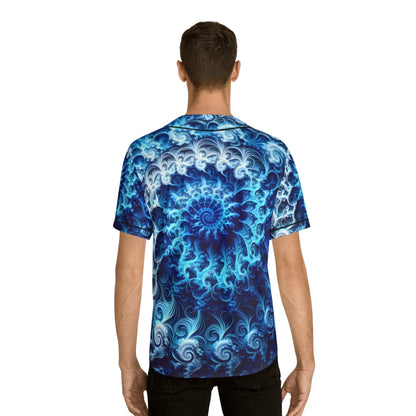 Festival Gear - Hawaiian Shirts - Men's Transcendent Blue Baseball Jersey - Acid Daddy