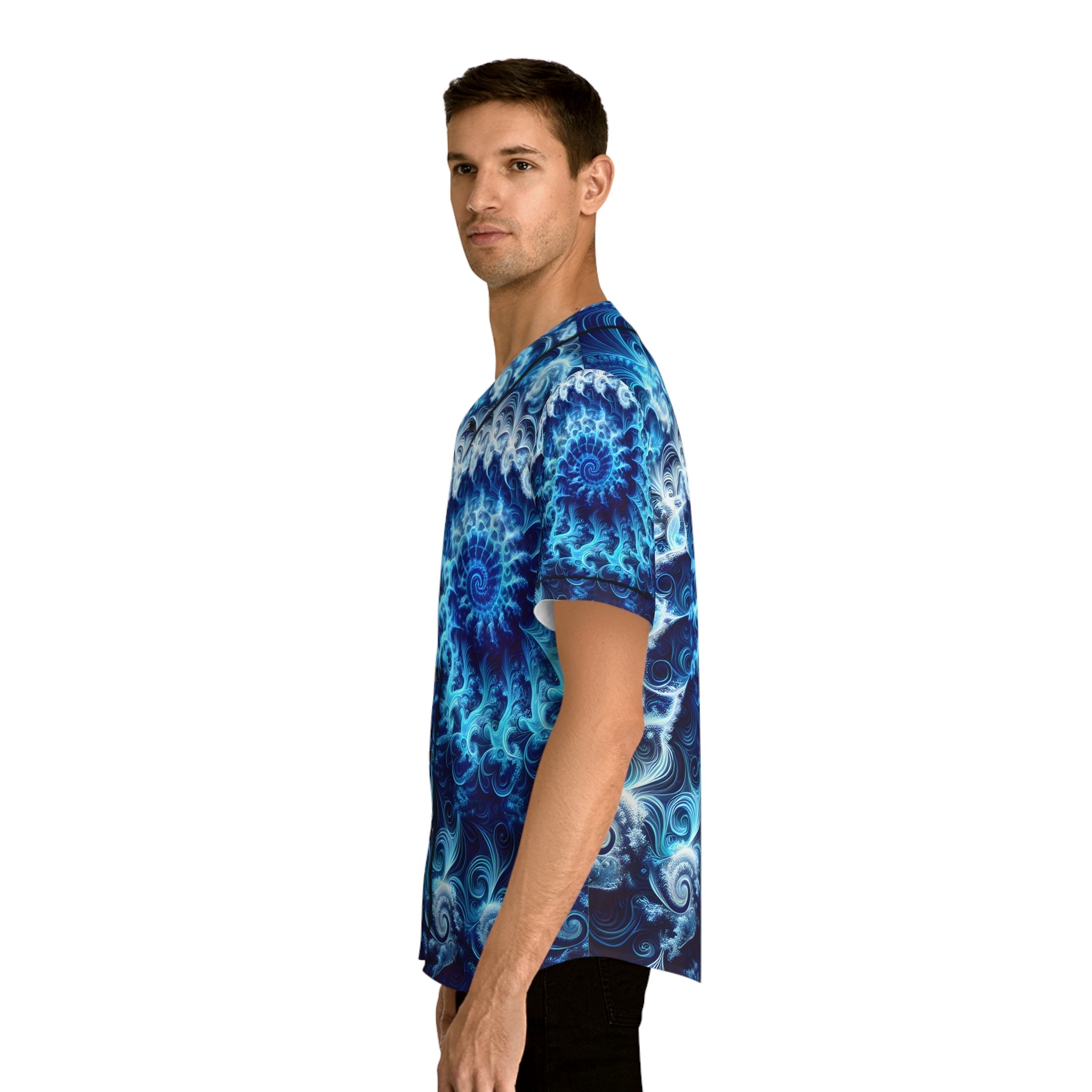 Festival Gear - Hawaiian Shirts - Men's Transcendent Blue Baseball Jersey - Acid Daddy