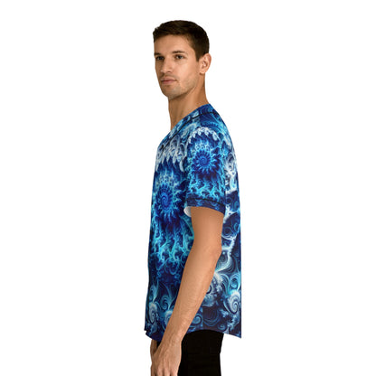 Festival Gear - Hawaiian Shirts - Men's Transcendent Blue Baseball Jersey - Acid Daddy