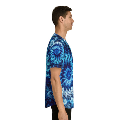 Festival Gear - Hawaiian Shirts - Men's Transcendent Blue Baseball Jersey - Acid Daddy