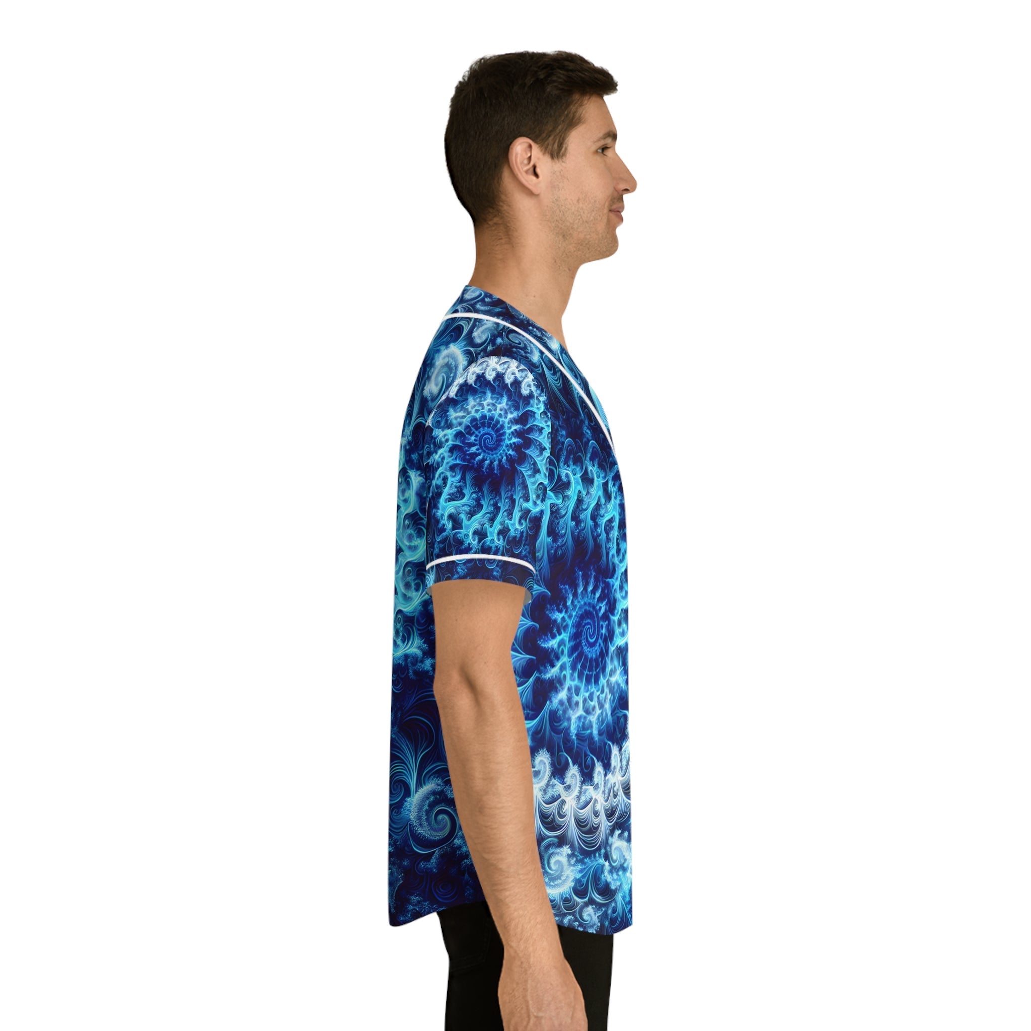 Hawaiian Shirts - Men's Transcendent Blue Baseball Jersey - Acid Daddy