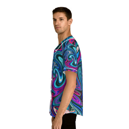 Hawaiian Shirts - Men's Trippy Swirls Baseball Jersey - Acid Daddy