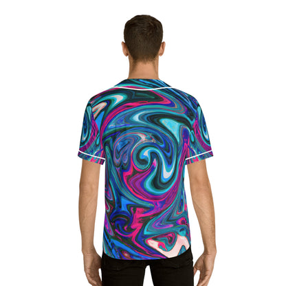 Hawaiian Shirts - Men's Trippy Swirls Baseball Jersey - Acid Daddy