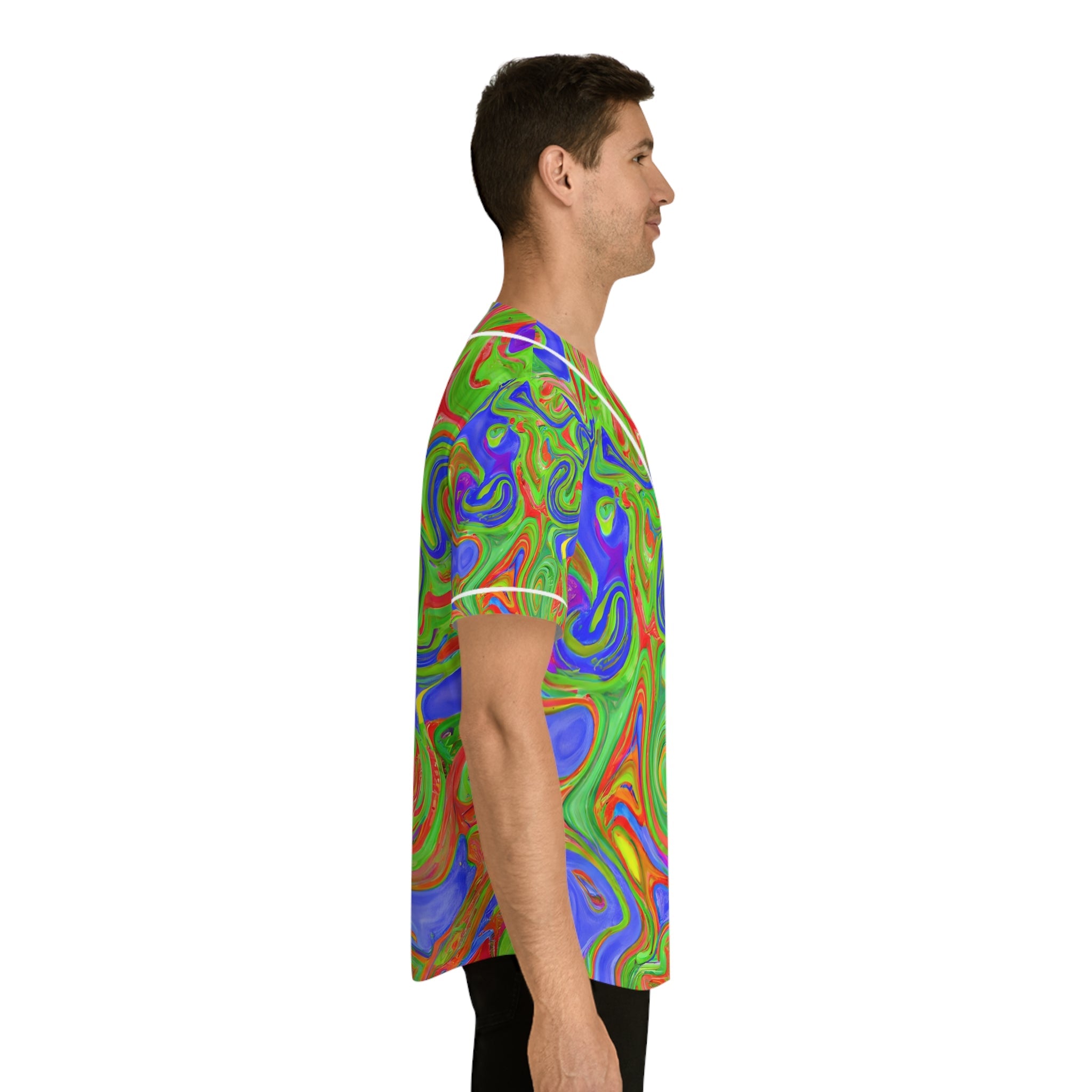 Hawaiian Shirts - Men's Wavy Baseball Jersey - Acid Daddy