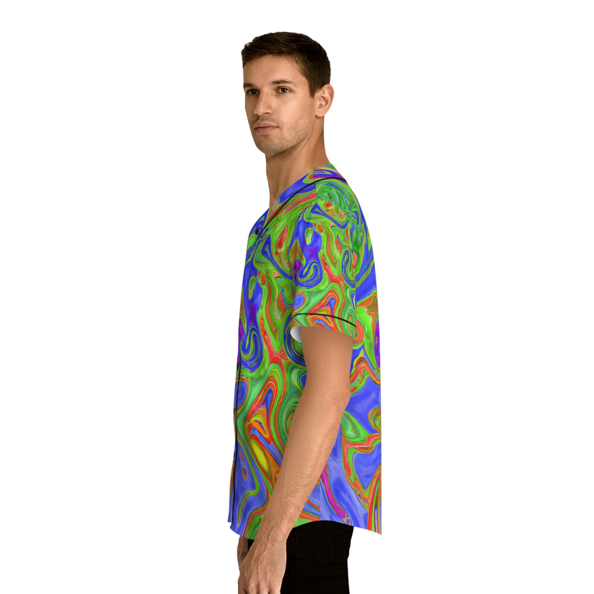 Hawaiian Shirts - Men's Wavy Baseball Jersey - Acid Daddy