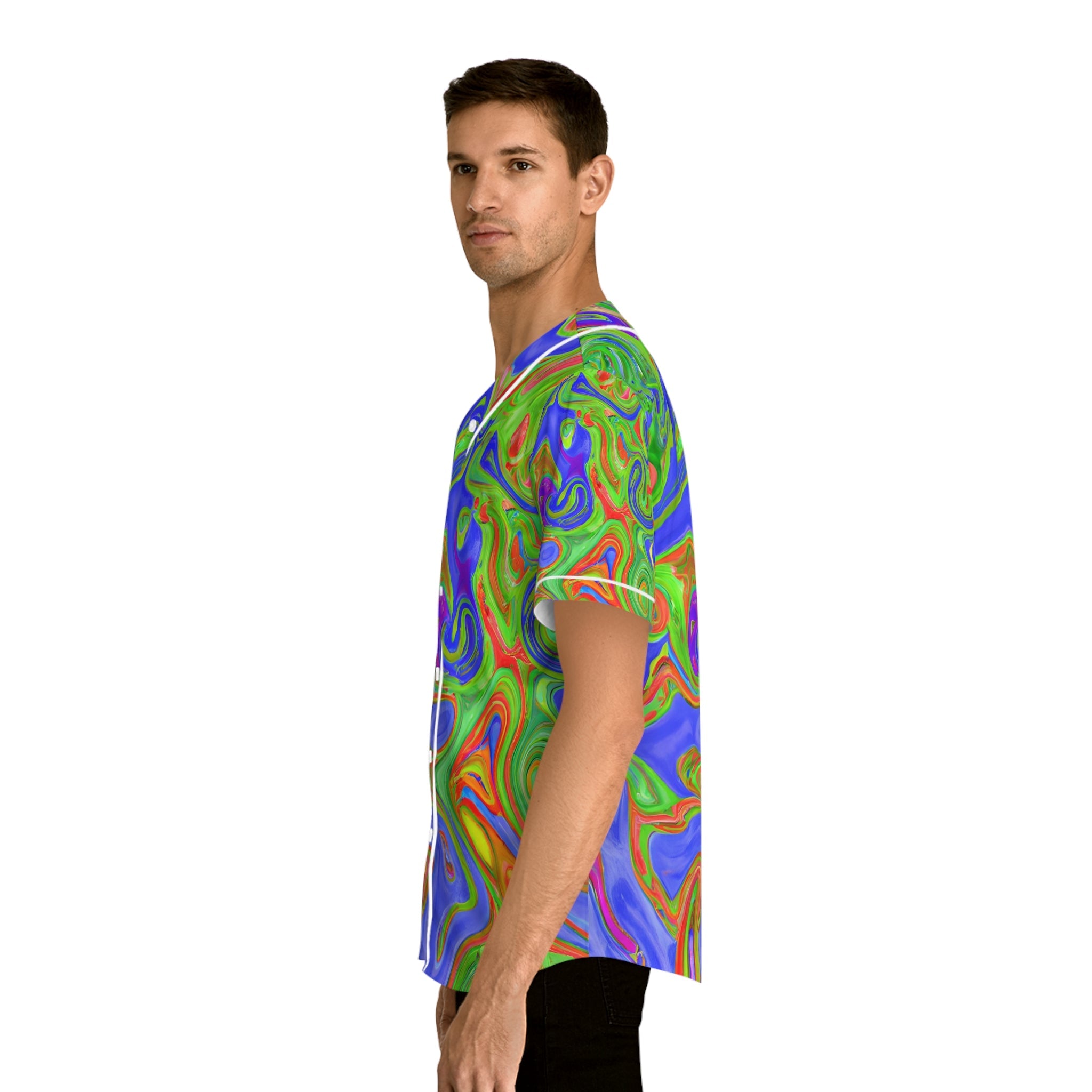 Hawaiian Shirts - Men's Wavy Baseball Jersey - Acid Daddy