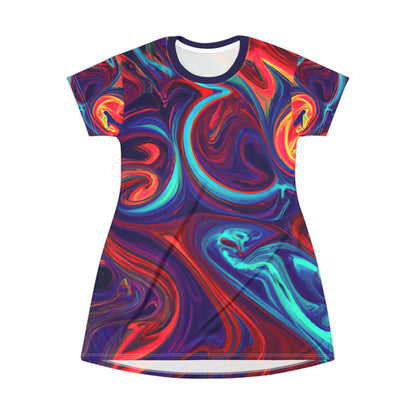 Festival Dresses - Cosmic Moon T - Shirt Dress - Acid Daddy