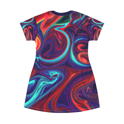 Festival Dresses - Cosmic Moon T - Shirt Dress - Acid Daddy