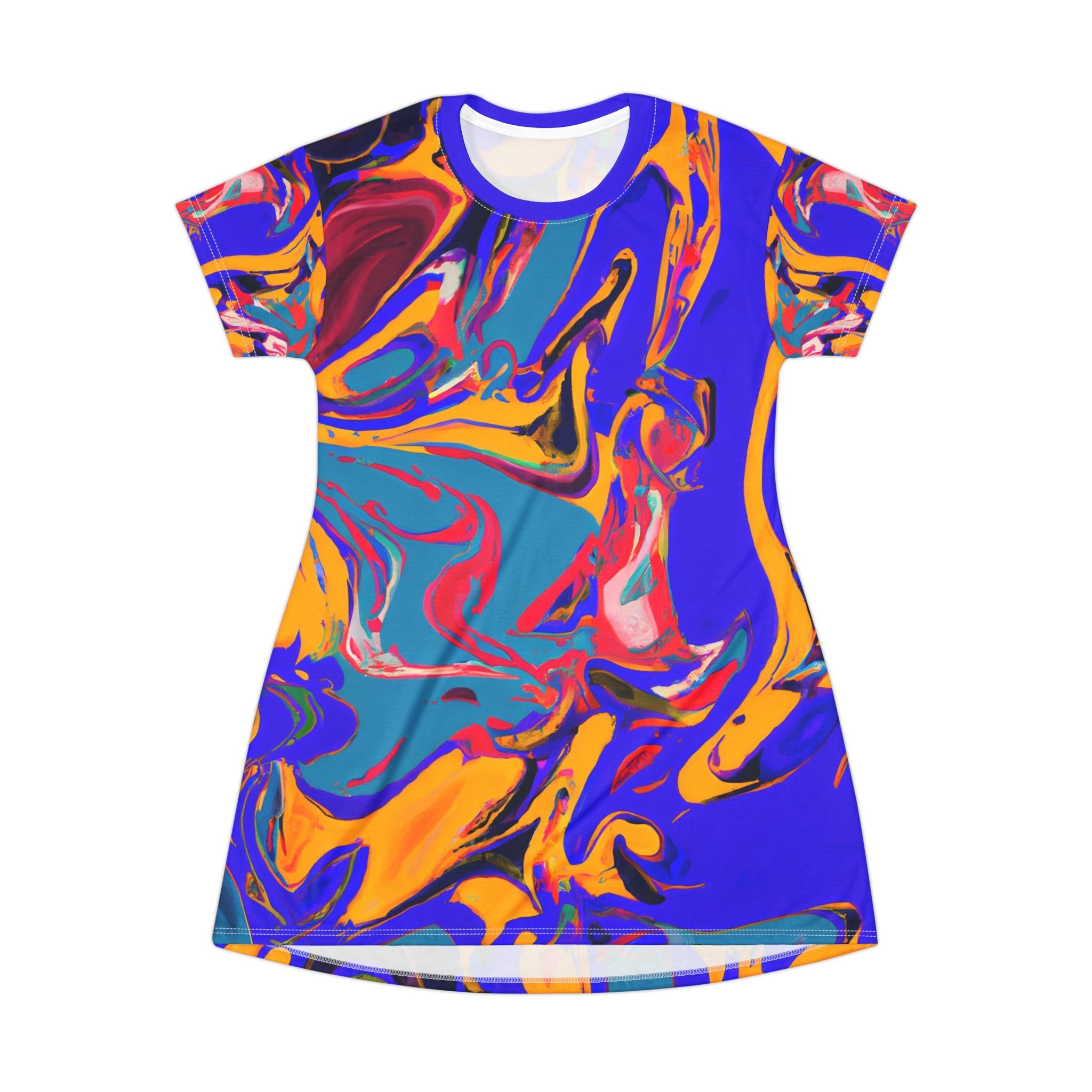 Festival Dresses - Groovy Blues T - Shirt Dress - Acid Daddy