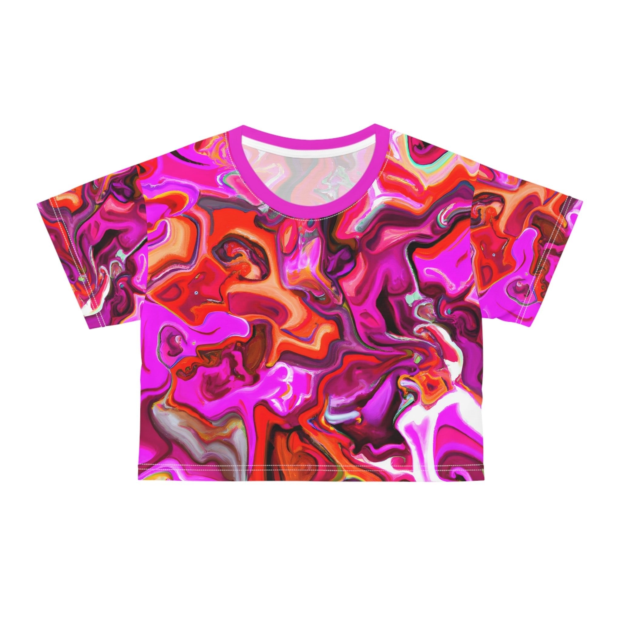 Crop Top Tees - Women's Pink Acid Crop Top Tee - Acid Daddy