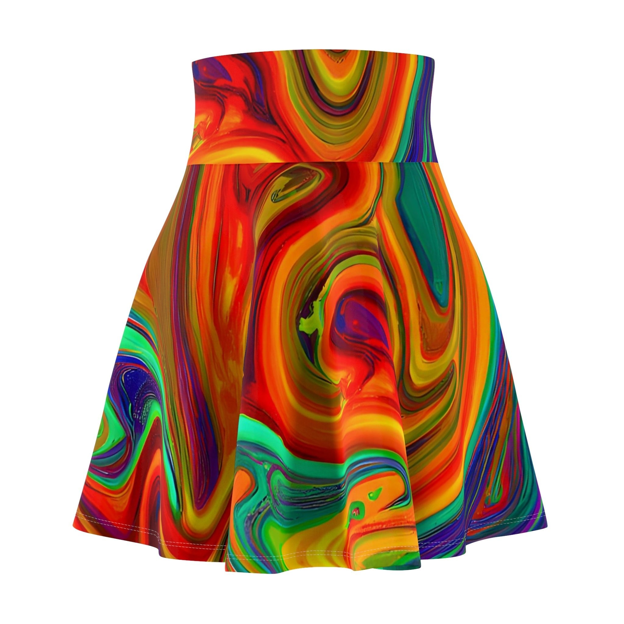 Skater Skirt - Women's Tangerine Skater Skirt - Acid Daddy