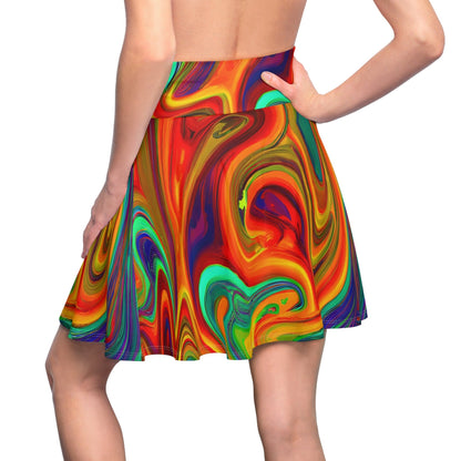 Skater Skirt - Women's Tangerine Skater Skirt - Acid Daddy