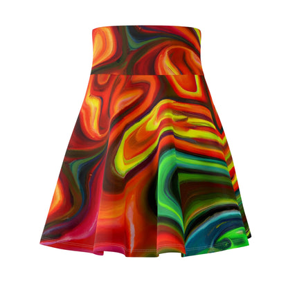 Skater Skirt - Women's Trippy Swirls Skater Skirt - Acid Daddy