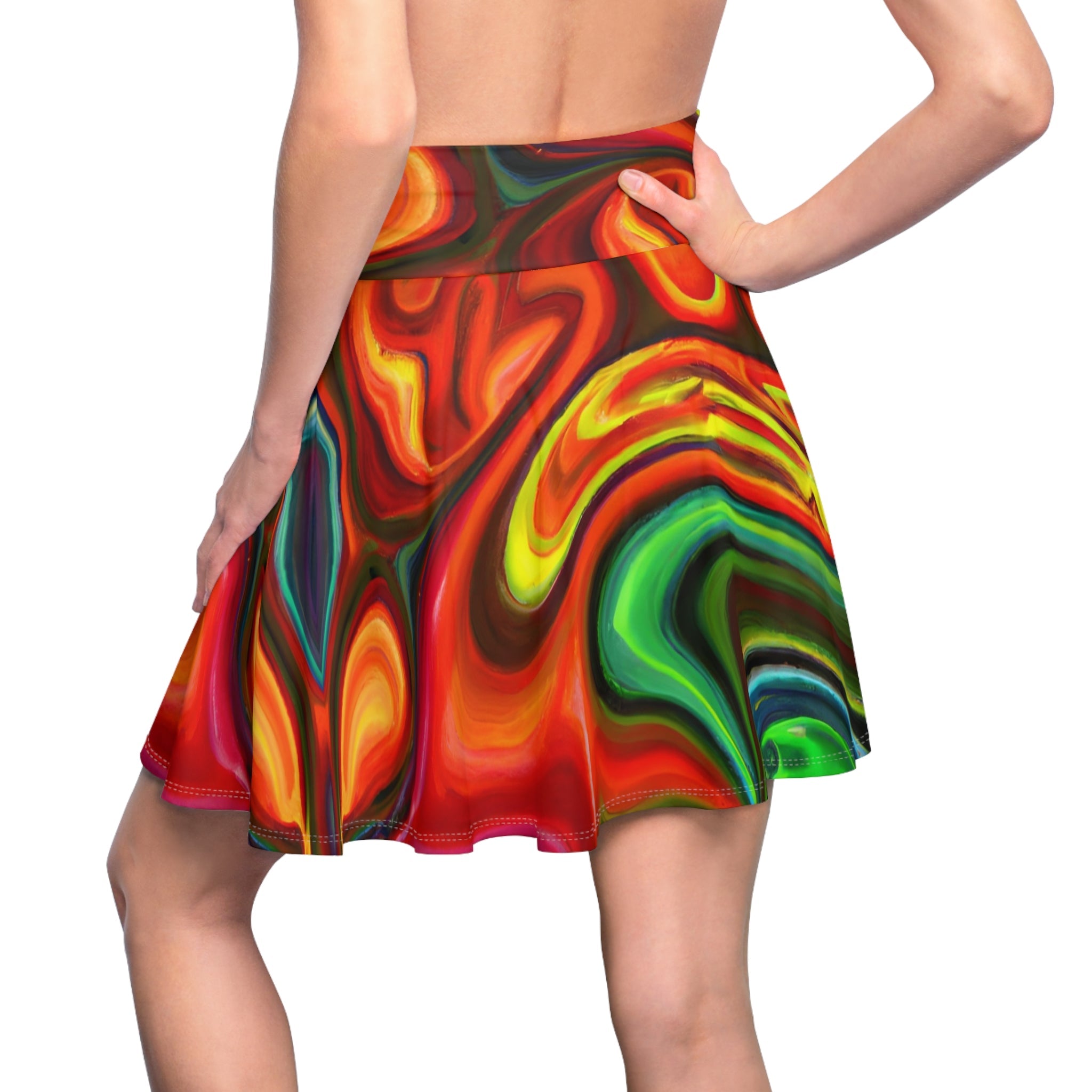 Skater Skirt - Women's Trippy Swirls Skater Skirt - Acid Daddy