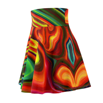 Skater Skirt - Women's Trippy Swirls Skater Skirt - Acid Daddy