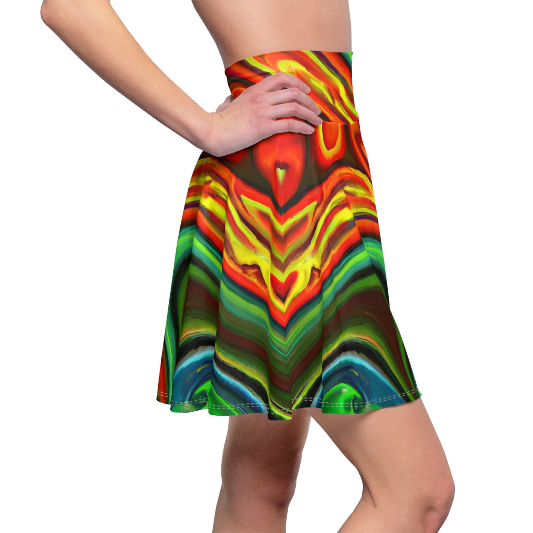 Skater Skirt - Women's Trippy Swirls Skater Skirt - Acid Daddy