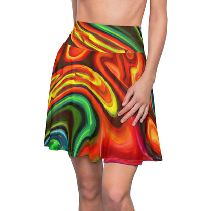 Skater Skirt - Women's Trippy Swirls Skater Skirt - Acid Daddy