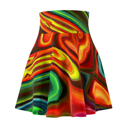 Skater Skirt - Women's Trippy Swirls Skater Skirt - Acid Daddy