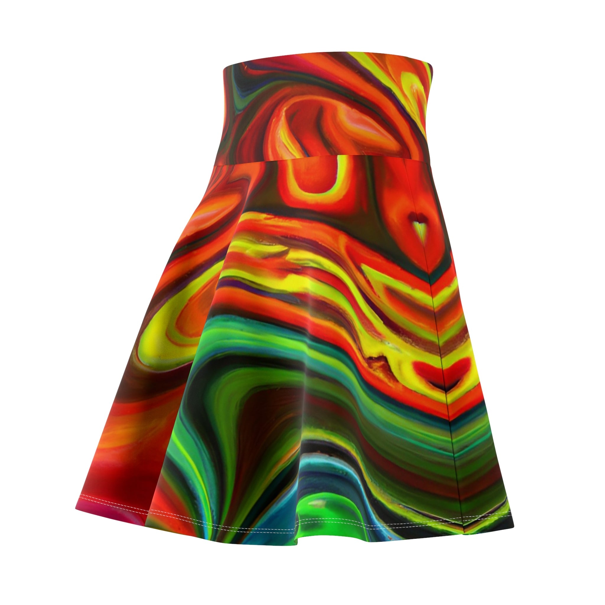 Skater Skirt - Women's Trippy Swirls Skater Skirt - Acid Daddy