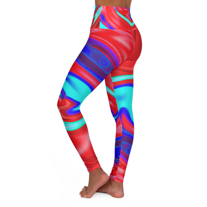 Leggings - Women's Wavy High Waisted Festival Leggings - Acid Daddy