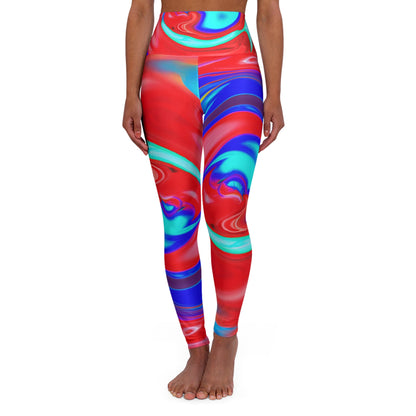 Leggings - Women's Wavy High Waisted Festival Leggings - Acid Daddy