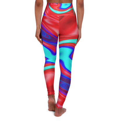 Leggings - Women's Wavy High Waisted Festival Leggings - Acid Daddy